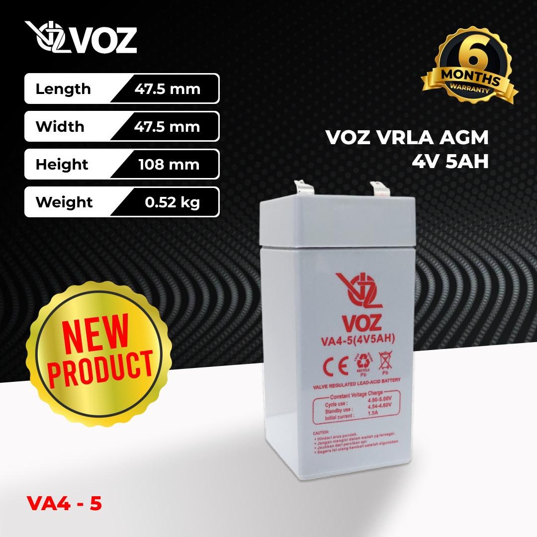 Voz Baterai VRLA 4V 5 Ah | Baterai Timbangan Digital | Baterai VRLA 4V 5AH 2