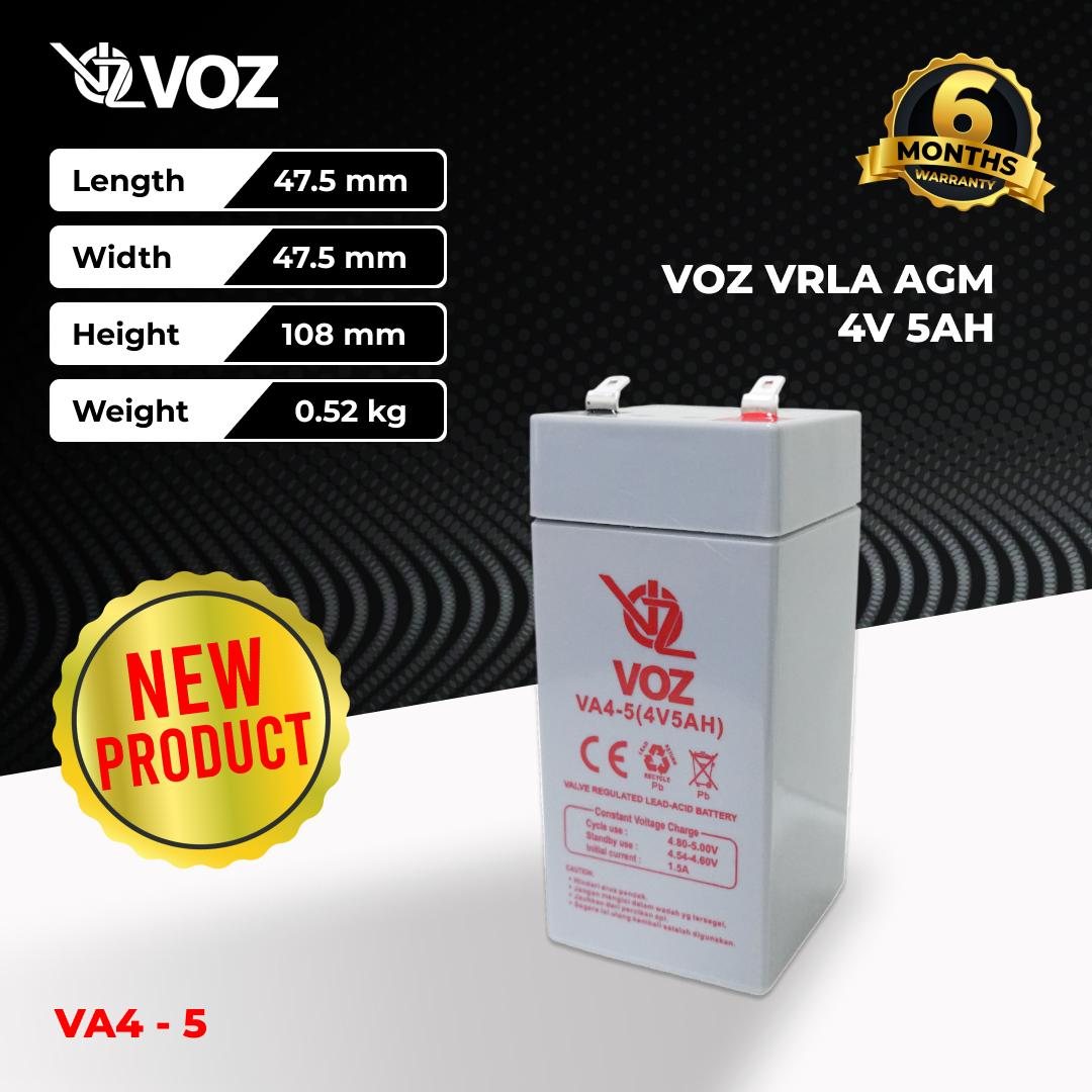 Voz Baterai VRLA 4V 5 Ah | Baterai Timbangan Digital | Baterai VRLA 4V 5AH 3
