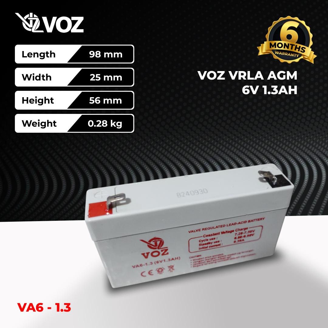 Voz Baterai VRLA 6V 1.3 Ah | Baterai Timbangan Digital
