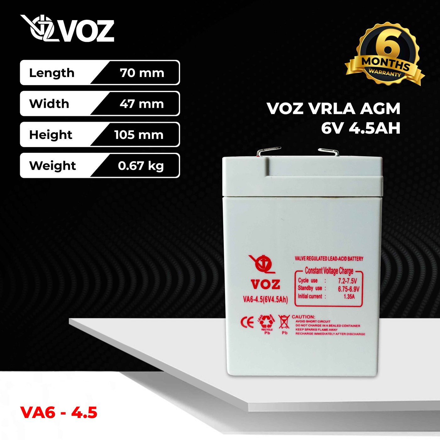 Voz Baterai VRLA 6V 4.5 Ah |Baterai Timbangan |Baterai Lampu Emergency 3