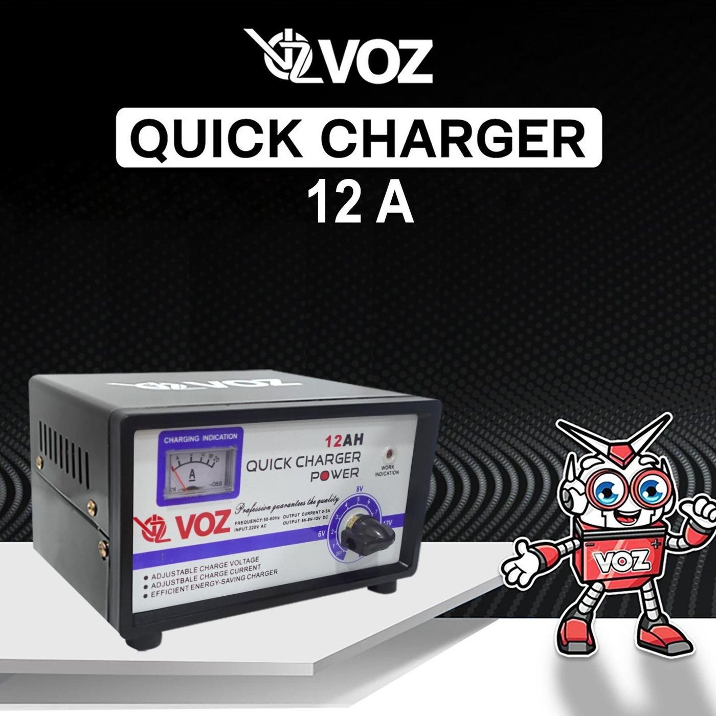 Voz Charger Aki 12A | Charger Aki Motor | Charger Aki