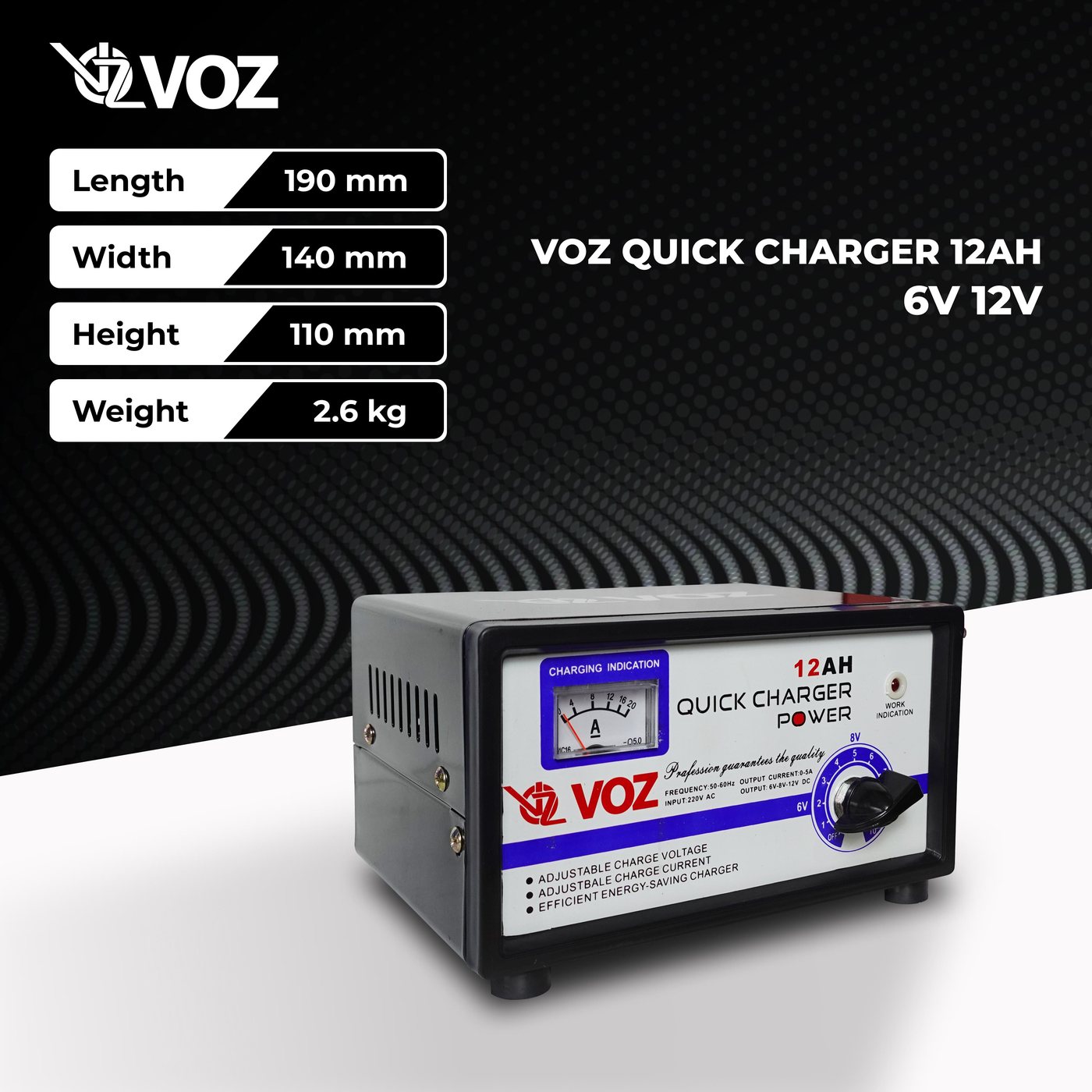Voz Charger Aki 12A | Charger Aki Motor | Charger Aki 4