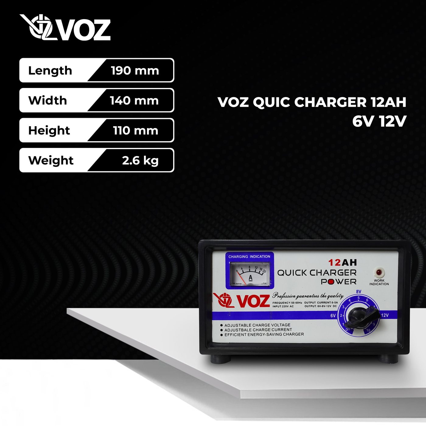Voz Charger Aki 12A | Charger Aki Motor | Charger Aki 5