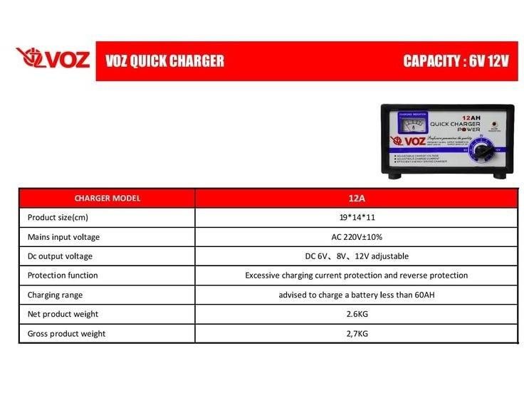 Voz Charger Aki 12A | Charger Aki Motor | Charger Aki 6