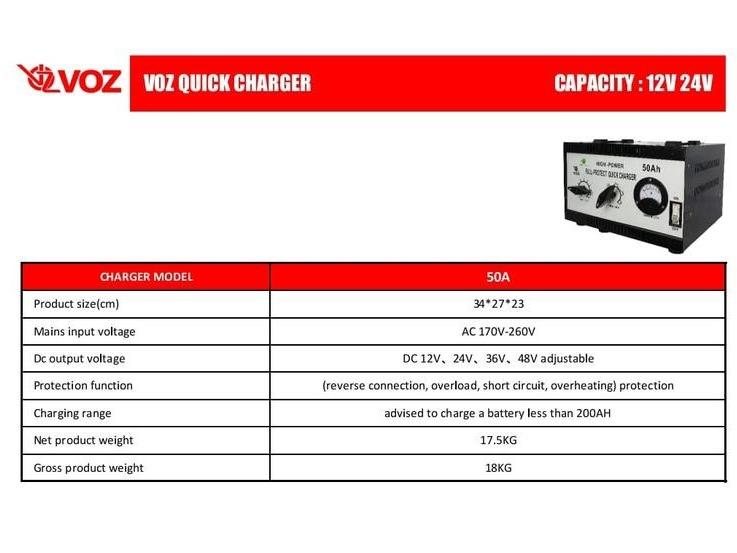 Voz Charger Aki 50A | Charger Aki Mobil |Charger Solar Cell 7