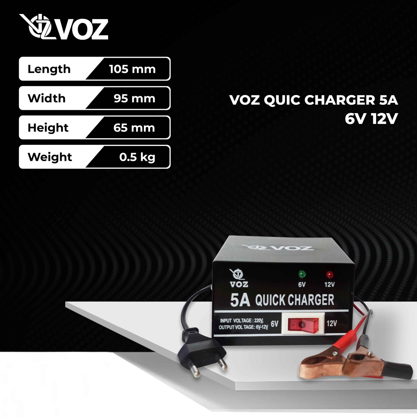 Voz Charger Aki 5A | Charger Aki Motor | Charger Aki 5
