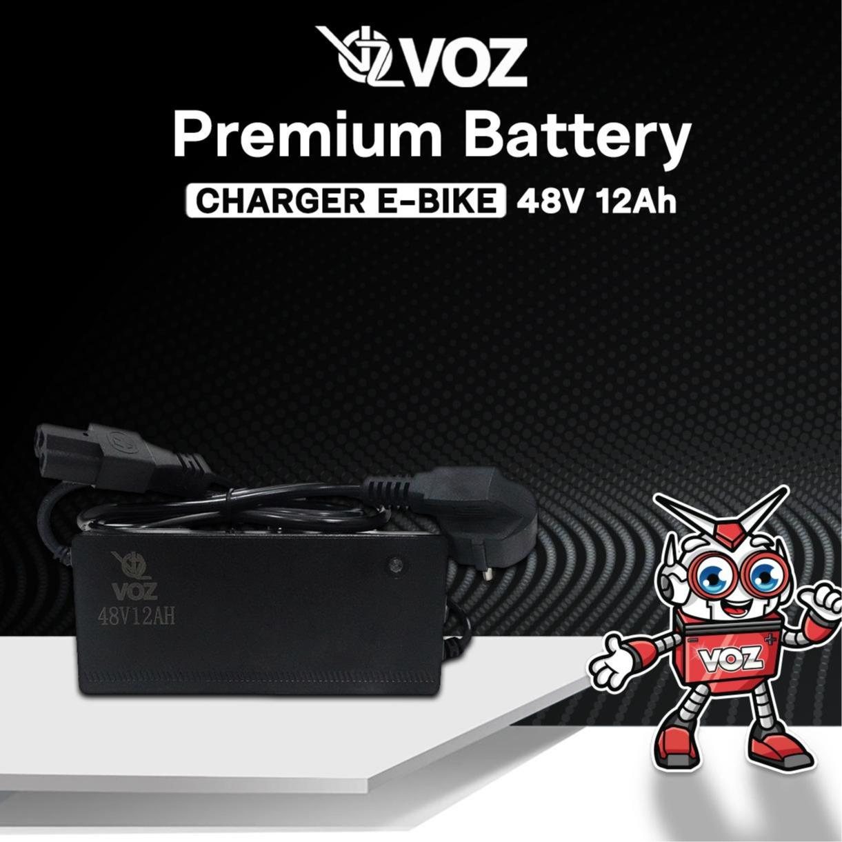 Voz Charger E-Bike 48V 12Ah | Sepeda Listrik 48V 12 Ah