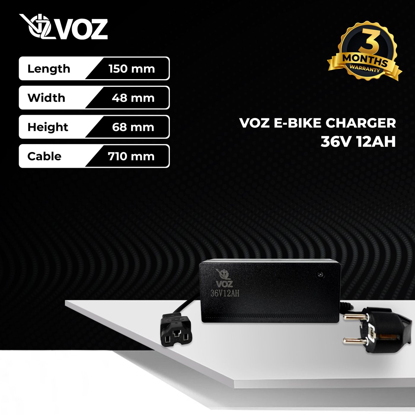 Voz Charger Sepeda Listrik 36V 12 Ah 3