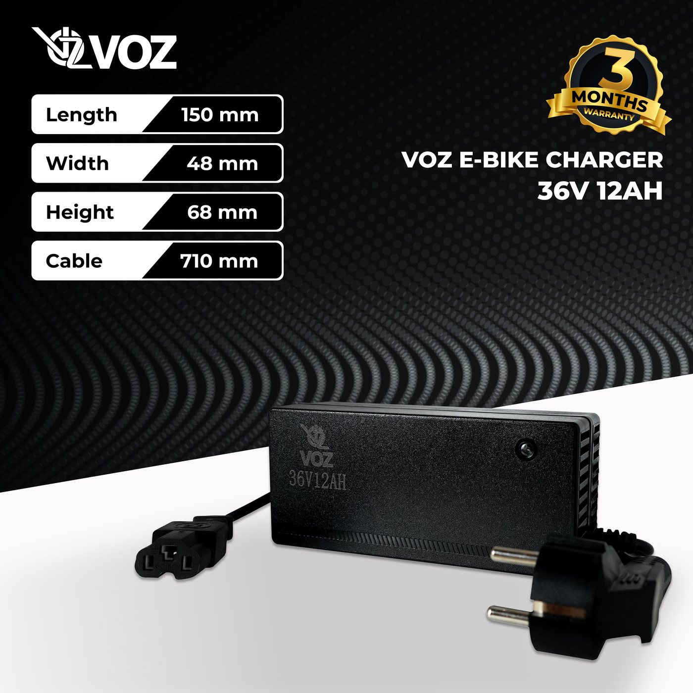 Voz Charger Sepeda Listrik 36V 12 Ah 4