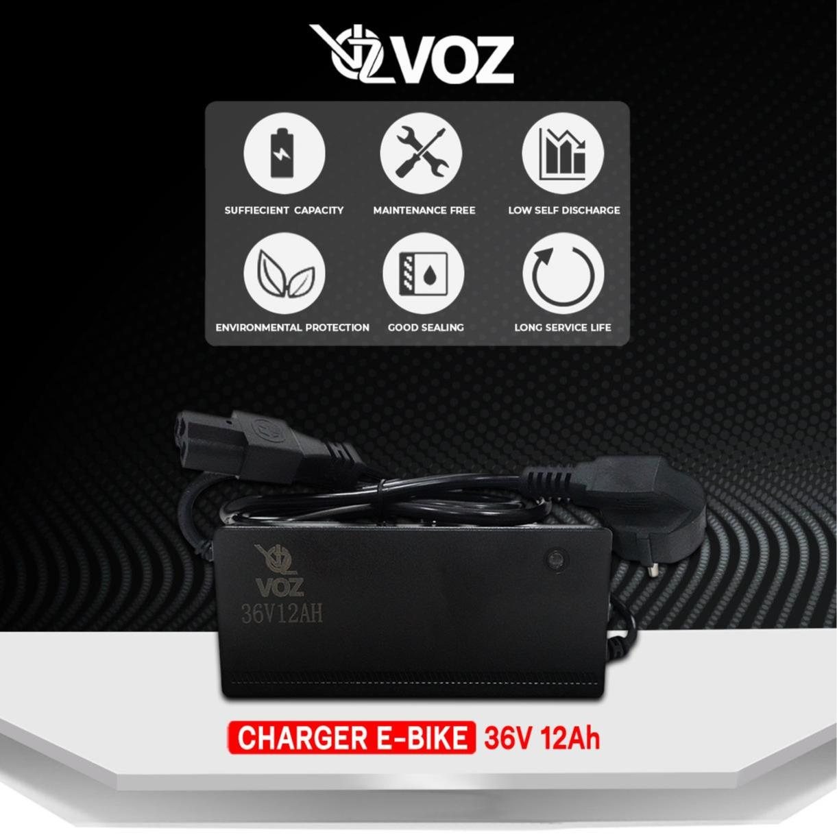 Voz Charger Sepeda Listrik 36V 12 Ah 6