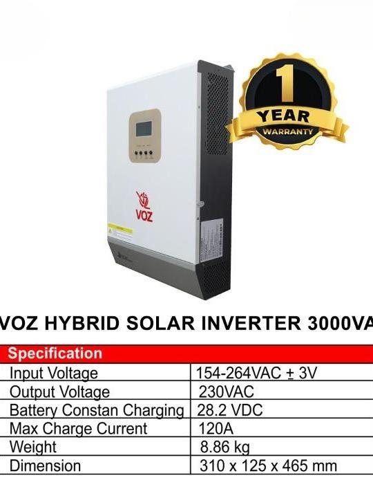 Voz Hybrid Solar Inverter 3KVA - 3000W - Panel Surya 4