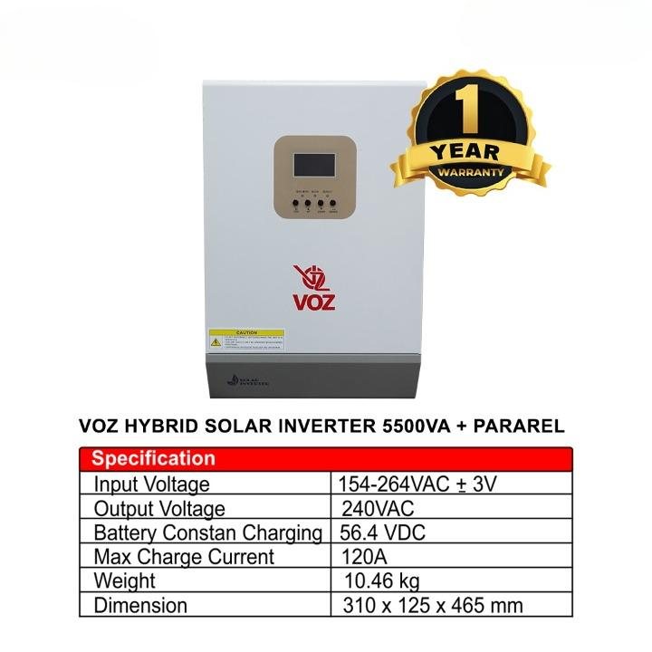 Voz Hybrid Solar Inverter 5.5KVA - 5500W Paralel - Panel Surya 4