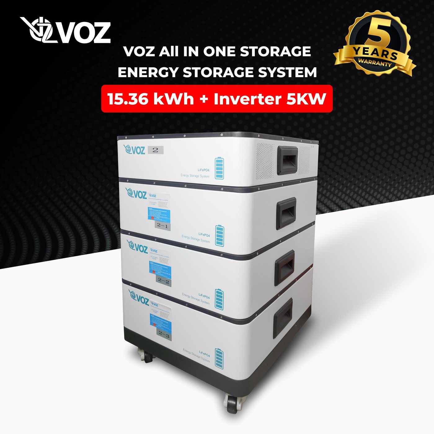 Voz LifePO4 All In One Energy Storage System 5KW Inverter + 15.36kWh 2