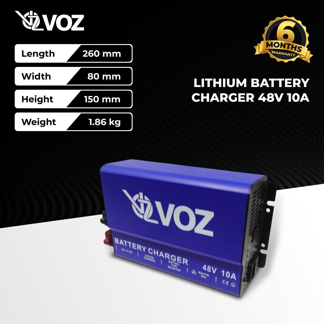 VOZ LITHIUM BATTERY CHARGER 48V 10A | VOZ CHARGER LITHIUM | SMART BATTERY CHARGER 3