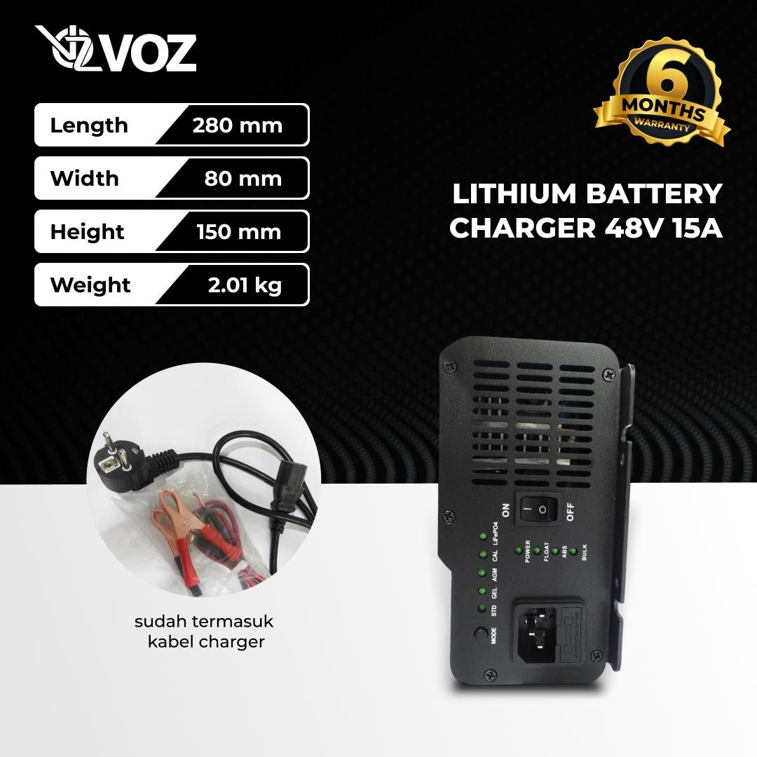 VOZ LITHIUM BATTERY CHARGER 48V 15A | VOZ LITHIUM CHARGER 48V 15A | SMART CHARGER 4