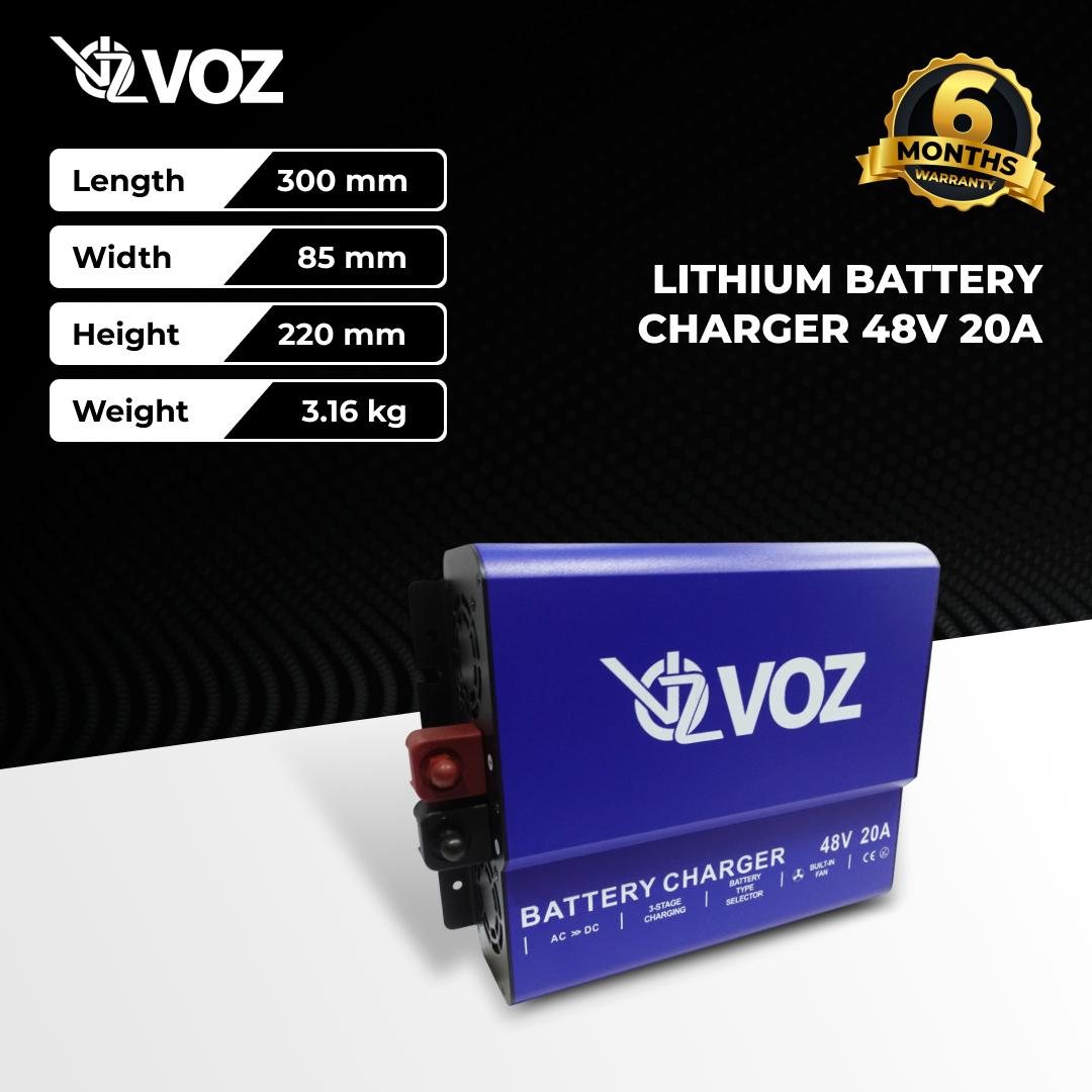 VOZ LITHIUM BATTERY CHARGER 48V 20A | VOZ LITHIUM CHARGER 48V 20A | SMART CHARGER 2