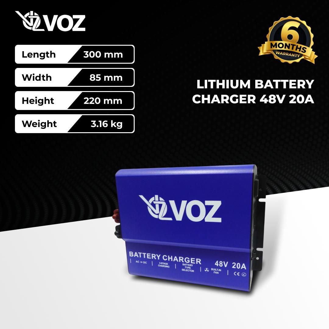 VOZ LITHIUM BATTERY CHARGER 48V 20A | VOZ LITHIUM CHARGER 48V 20A | SMART CHARGER 3