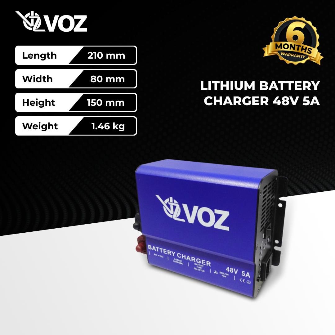 VOZ LITHIUM BATTERY CHARGER 48V 5A | VOZ LITHIUM CHARGER 48V 5A | SMART CHARGER 3