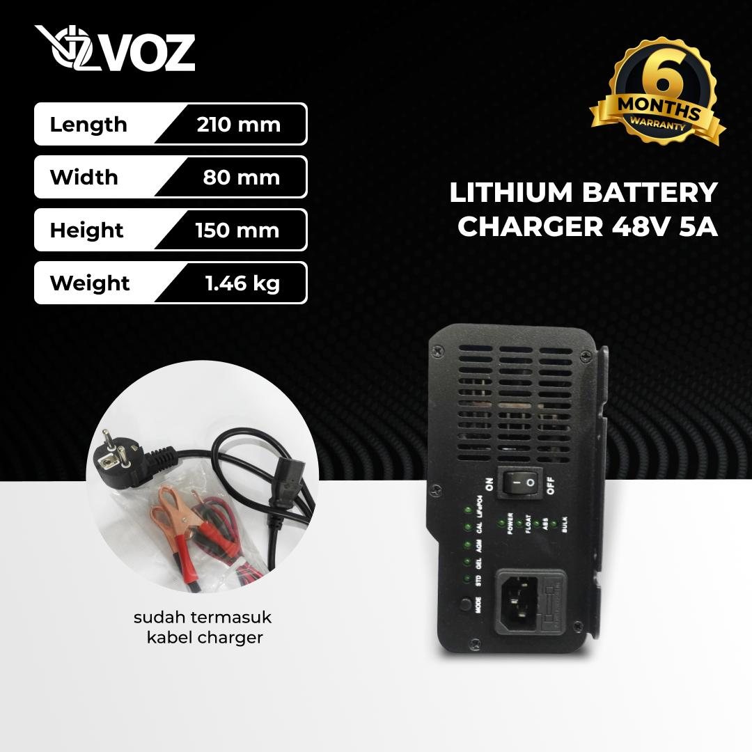 VOZ LITHIUM BATTERY CHARGER 48V 5A | VOZ LITHIUM CHARGER 48V 5A | SMART CHARGER 4