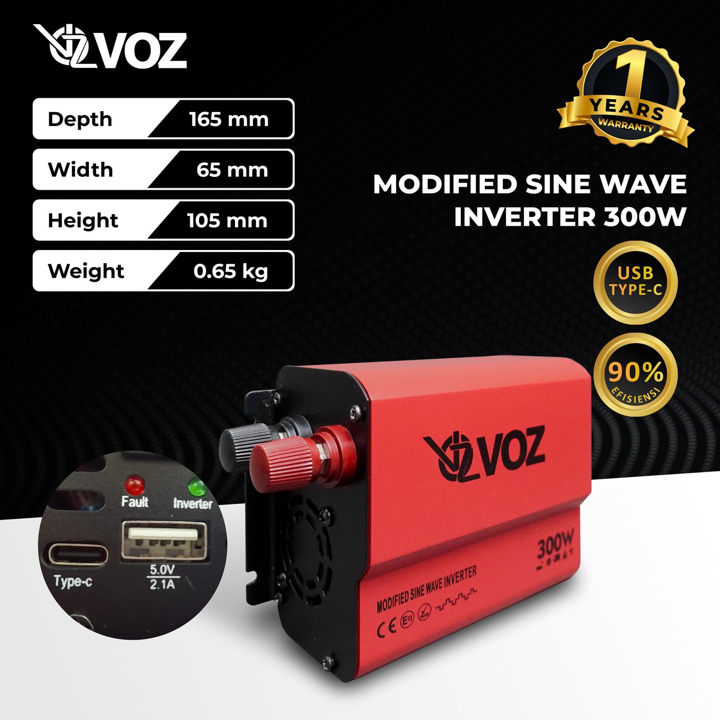 VOZ MODIFIED SINE WAVE INVERTER 300W 3