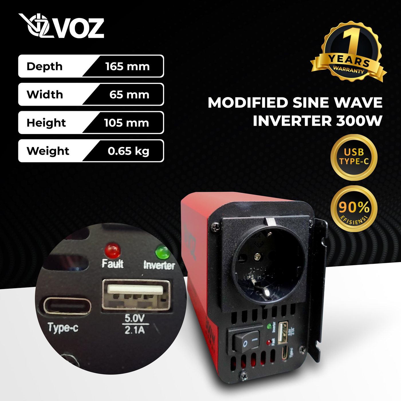VOZ MODIFIED SINE WAVE INVERTER 300W 5