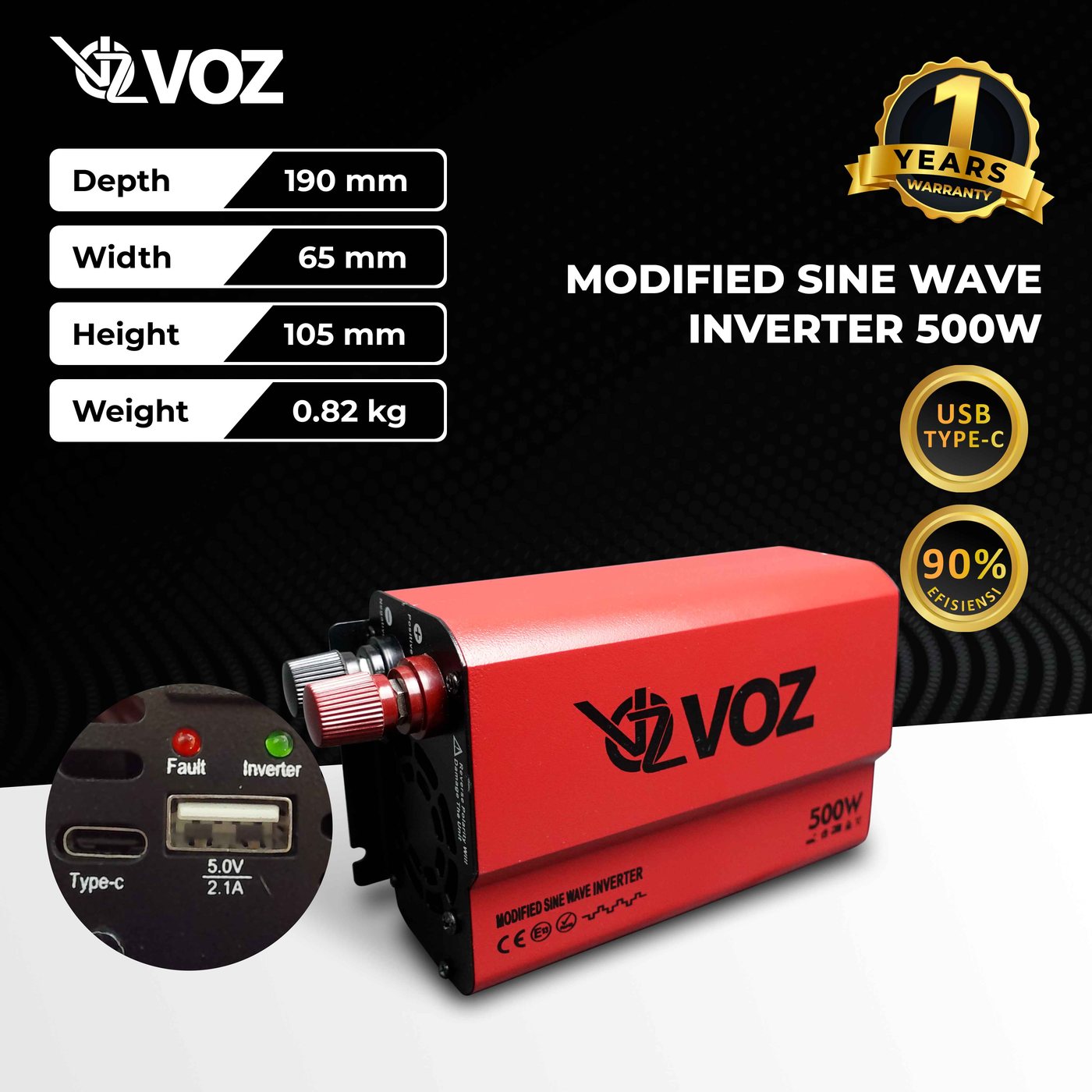 VOZ MODIFIED SINE WAVE INVERTER 500W 2