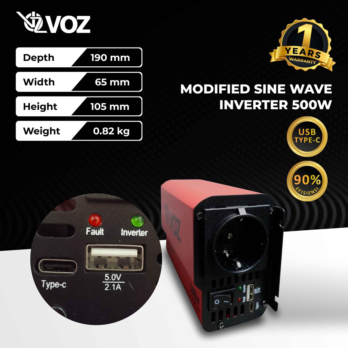 VOZ MODIFIED SINE WAVE INVERTER 500W 4