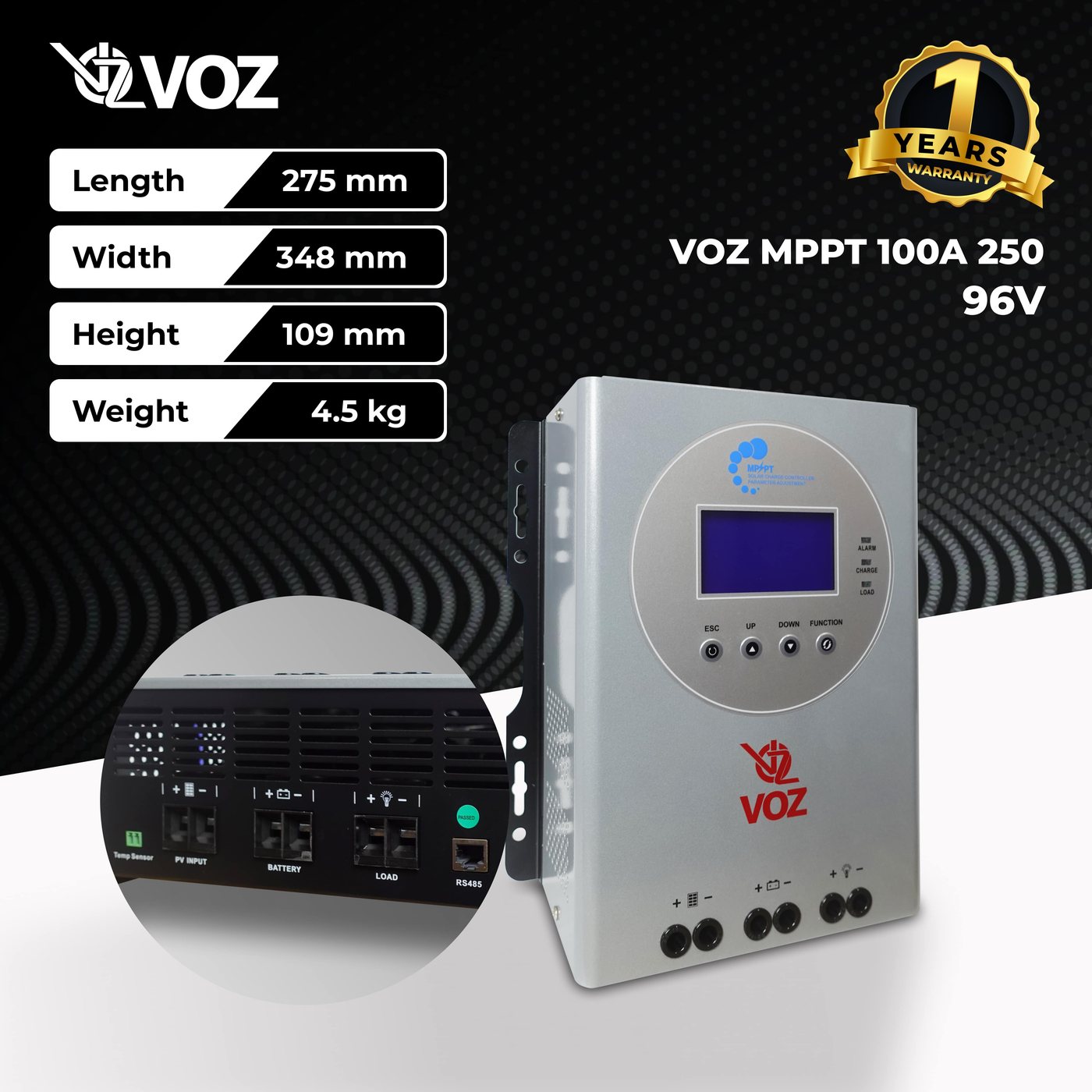 Voz MPPT Solar Charge Controller 100A | 96v | 250v -  Panel Surya 2