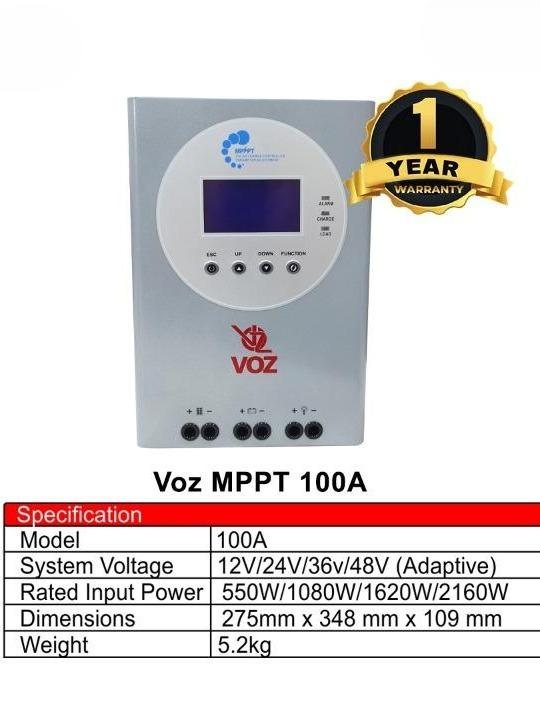 Voz MPPT Solar Charge Controller 100A AUTO 12V 24V 36V 48V  - 150V 3