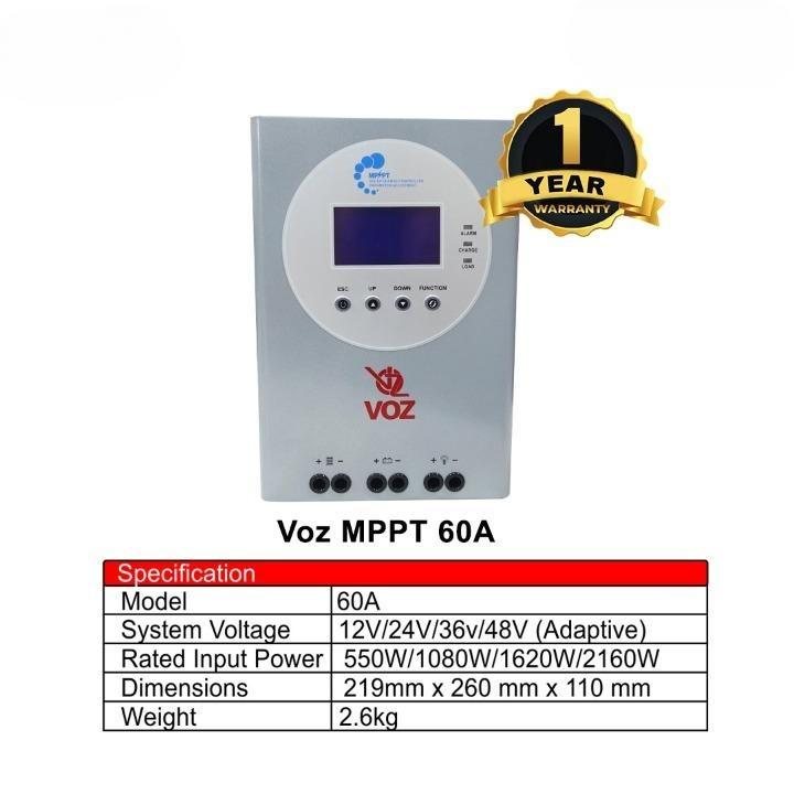Voz MPPT Solar Charge Controller 60A AUTO 12V 24V 36V 48V  - 150V 4